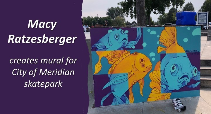 Macy Ratzesberger creates mural for City of Meridian skatepark