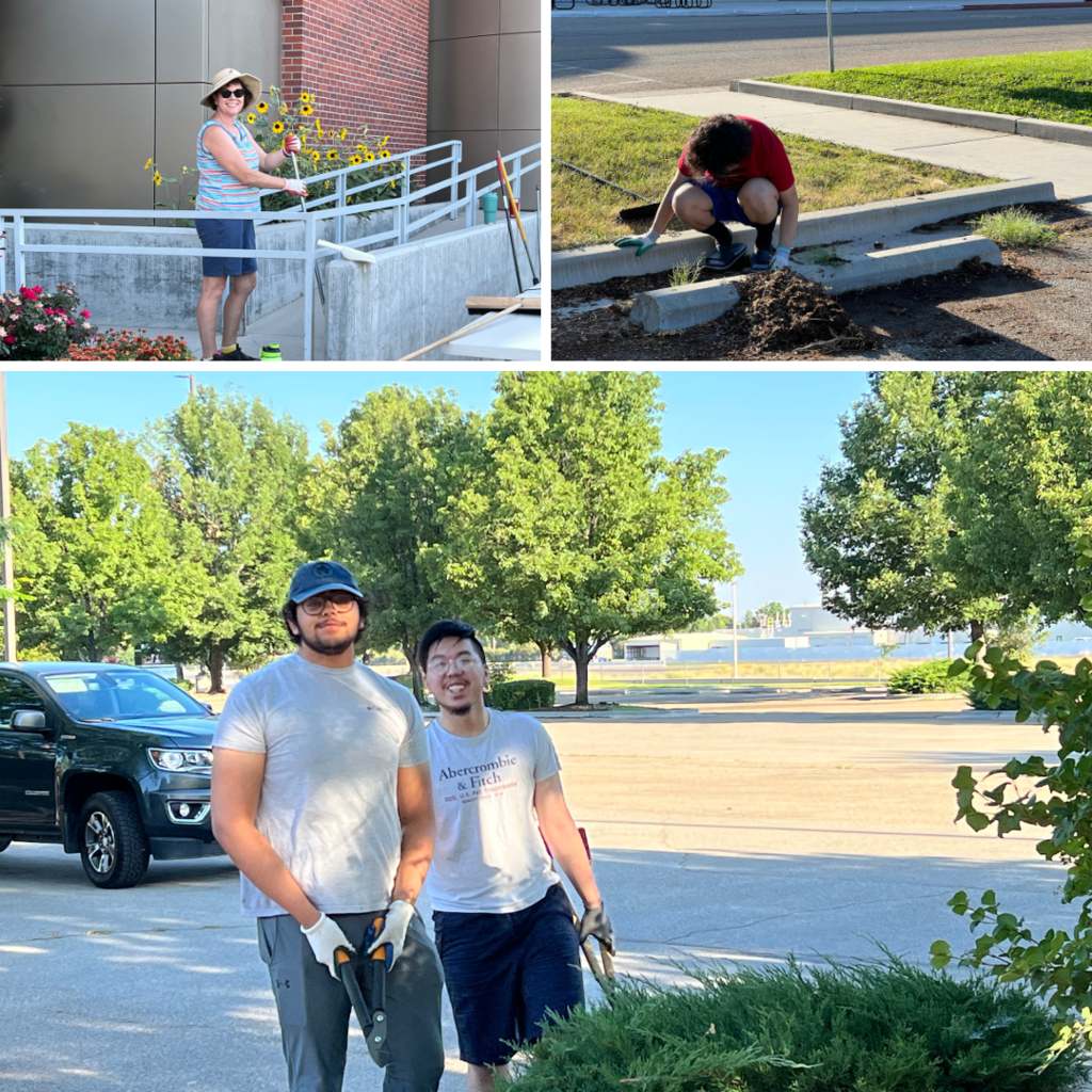 RHS staff & families cleaning up RHS campus