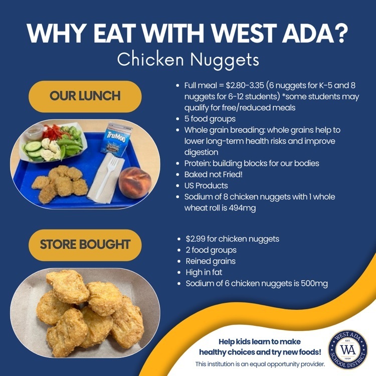 chicken nuggets. why eat with west Ada  