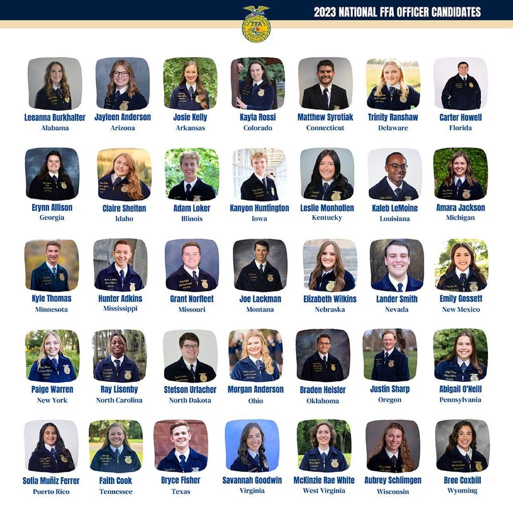 2023 national ffa officer candidates